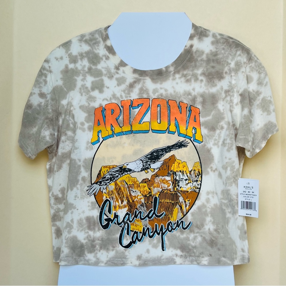 Arizona Grand Canyon Tie Dye Cropped Tee Oversized shirt Size L
